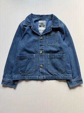 Bonton Kids Unisex Ermana Denim Jacket, Denim Blue - Size 6